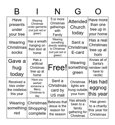 Farrell Christmas Bingo Card