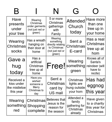 Farrell Christmas Bingo Card