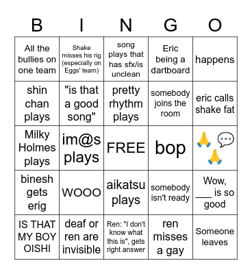 spood Bingo Card