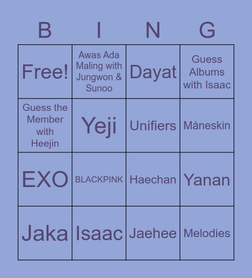 < VICTORIA > Bingo Card