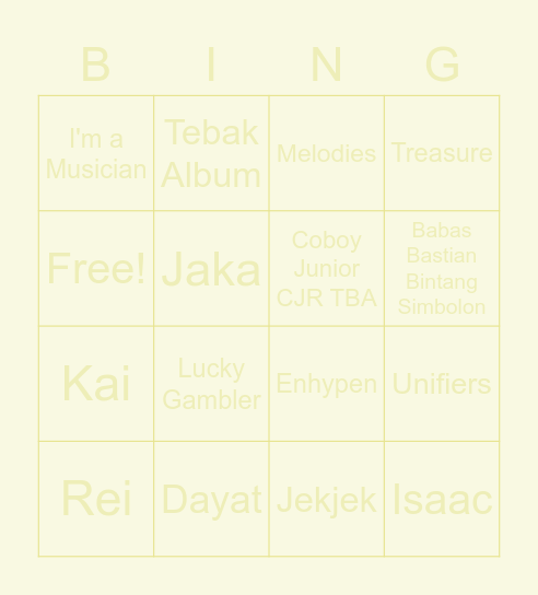 BABAS BASTIAN BAS Bingo Card