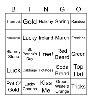 Company St. Patrick's Day Bingo Card