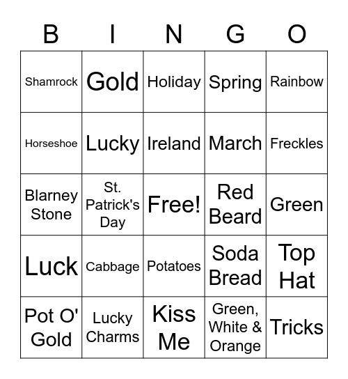 Company St. Patrick's Day Bingo Card