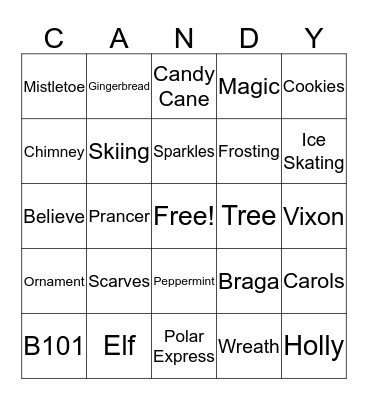 Holiday Cheer Bingo Card