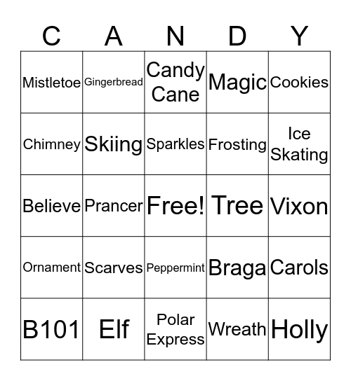 Holiday Cheer Bingo Card