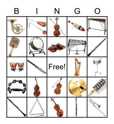 Instruments of the Orchestra Bingo Card
