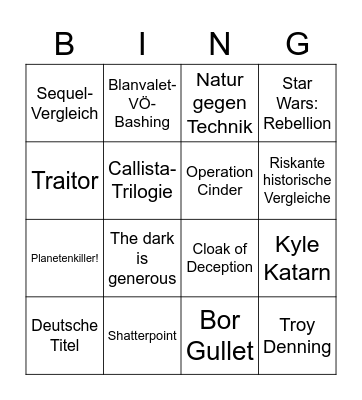 Buchclub-Bingo Card