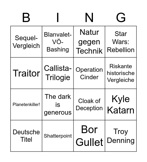 Buchclub-Bingo Card