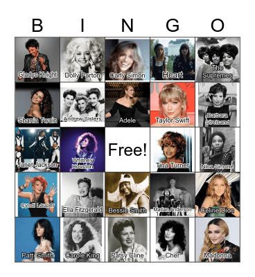 Women in Music Bingo Card