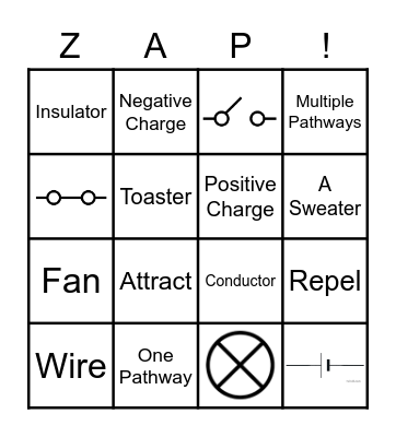 Electric Zap! Bingo Card
