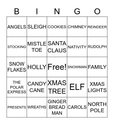 CHRISTMAS BINGO Card