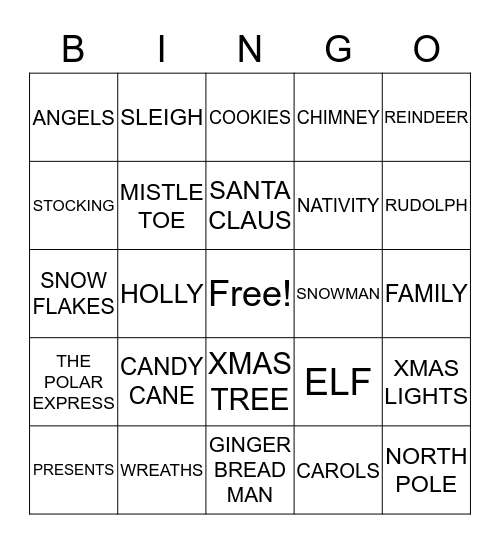 CHRISTMAS BINGO Card