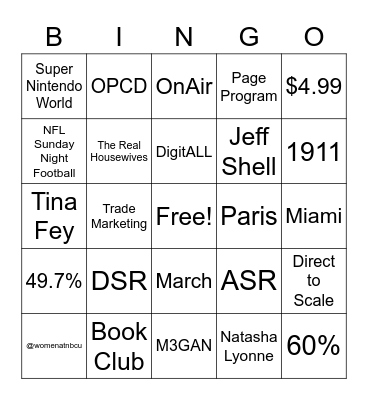 AD SALES BINGO Card