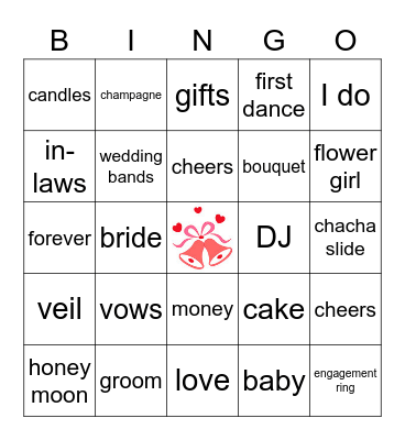 Bridal Bingo Card