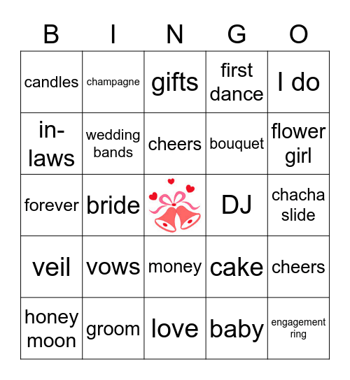 Bridal Bingo Card