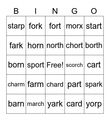 OR vs. AR Bingo Card