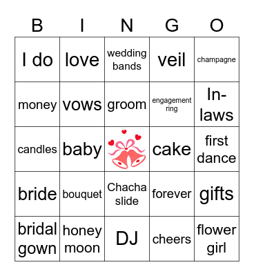 Bridal Bingo Card