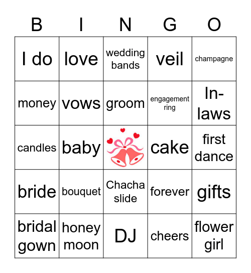 Bridal Bingo Card