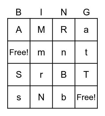 Letter BINGO Card