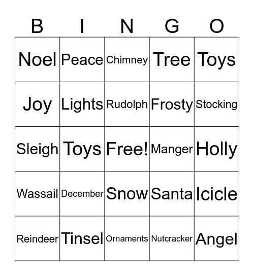 Christmas Bingo Card