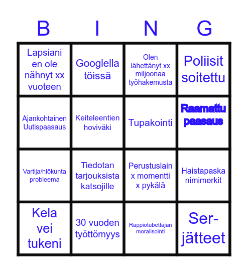 Markorepairs probleemabingo Card