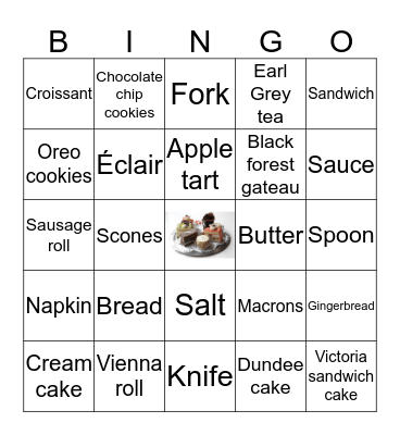 Favourite food Bingo Card