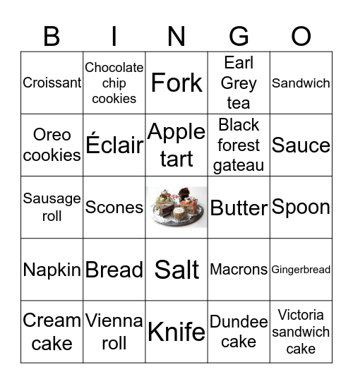 Favourite food Bingo Card