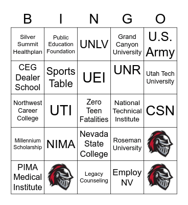College Fair Bingo Card