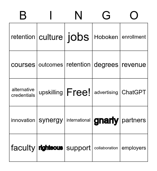 Fireside Chat Bingo Card