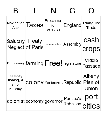 Module 4  Bingo Card