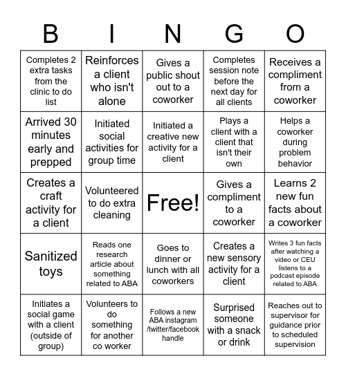 RBT BINGO CARD Bingo Card