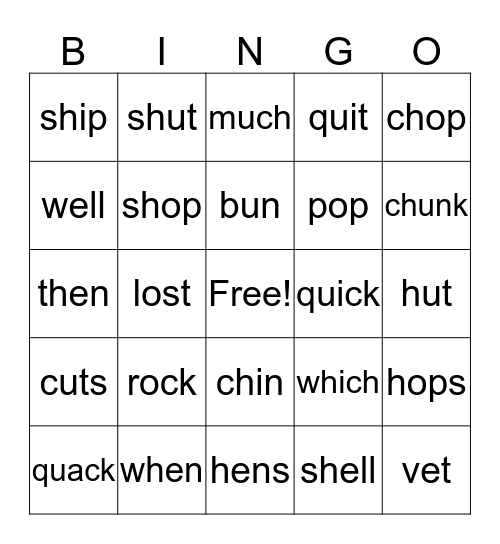 Letterland Review Bingo Card