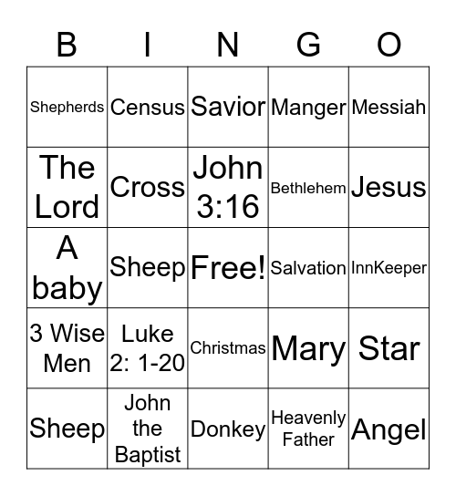 Christmas Bingo Card