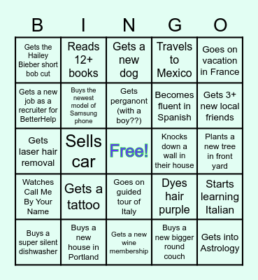 Jaclyn Bingo - 2023 Bingo Card