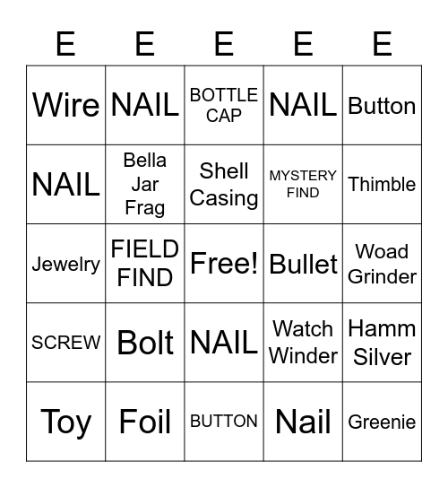 MetalBINGO ROUND 5 - X MARKS THE SPOT Bingo Card