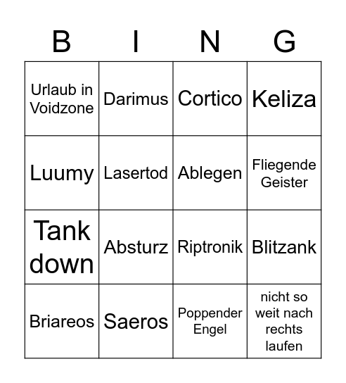 Todesknoten Bingo Card