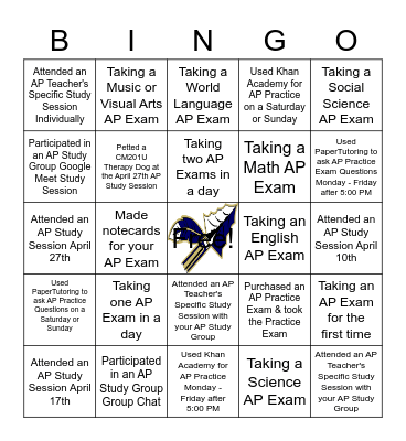 2023 CMHS AP BINGO Card Bingo Card