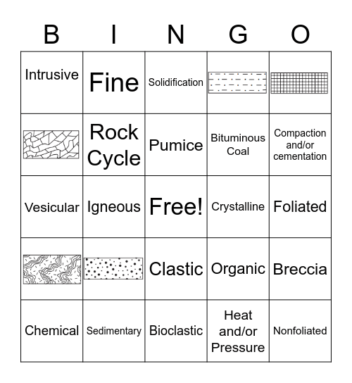 Rock Review Bingo Card