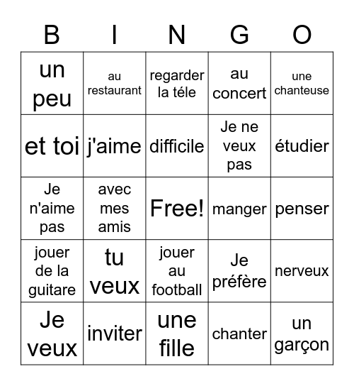 LAF Unit 2 Bingo Card