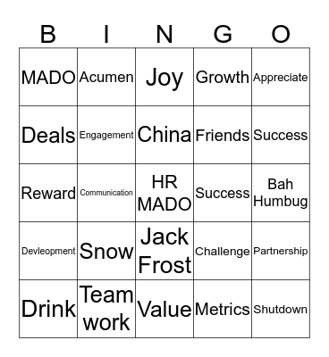 HR MADO  Bingo Card