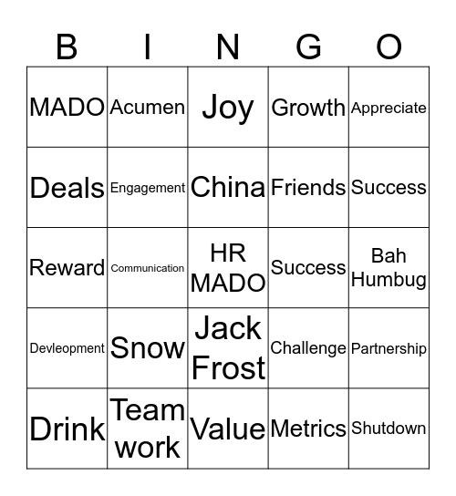 HR MADO  Bingo Card