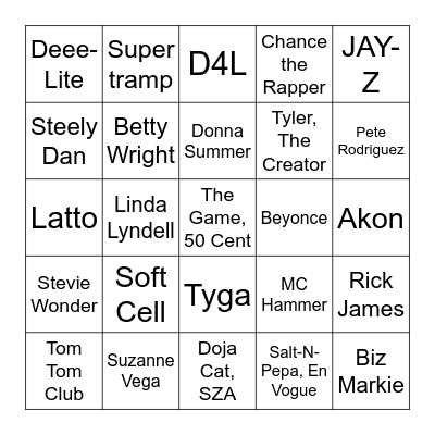 Samples 2 Bingo Card