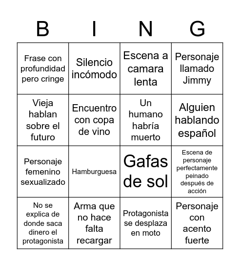 Bingo constantine Bingo Card
