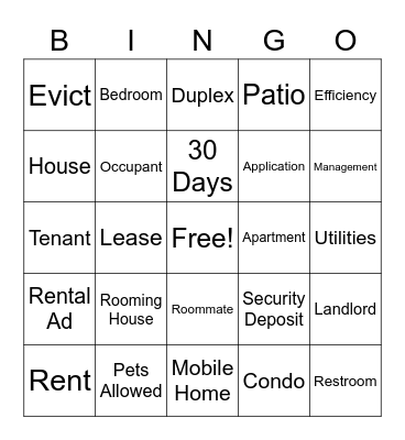 Stuff Bingo Card