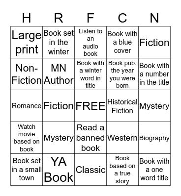 Hot Reads for Cold Nights Bingo Card