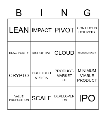 buzzword bingo Card