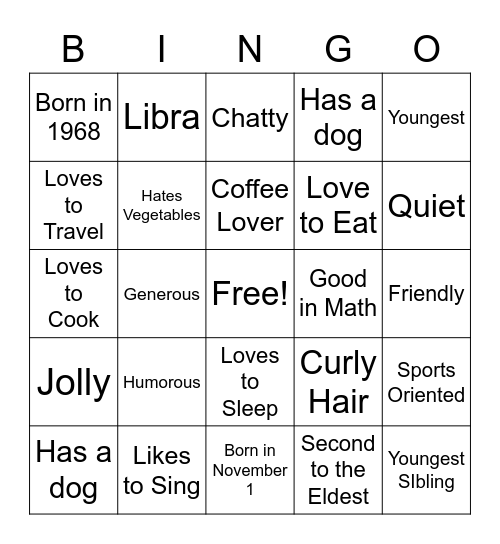 Human BIngo Card