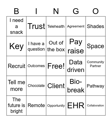 Buzzword Bingo! Bingo Card