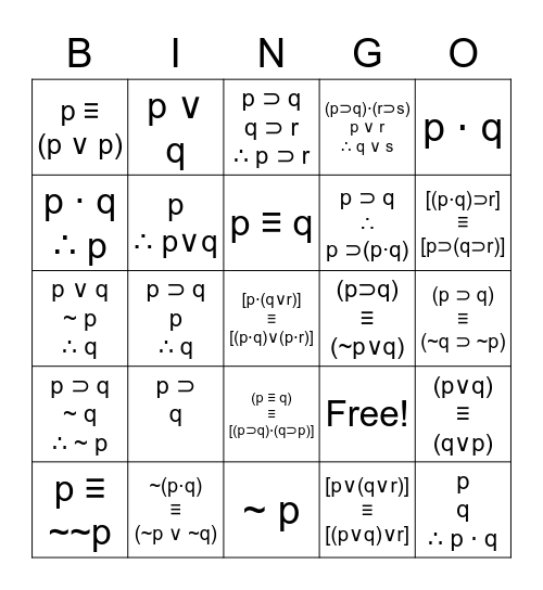 Reasoning/Logic S2W9 Bingo Card
