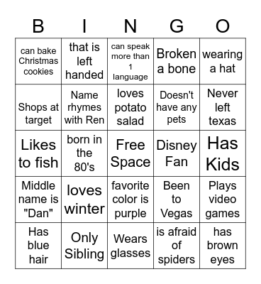 Find someone who ... Bingo Card